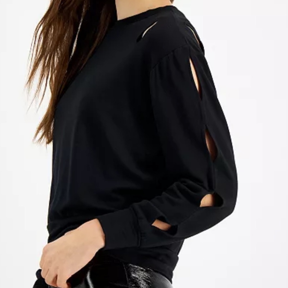 NWT LNA Kael Cutout Sweatshirt Black Size Large Retail $125.00